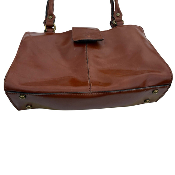 Patricia Nash Leather Shoulder Bag Tan Brown Tote Satchel Double Strap Purse - Picture 6 of 16